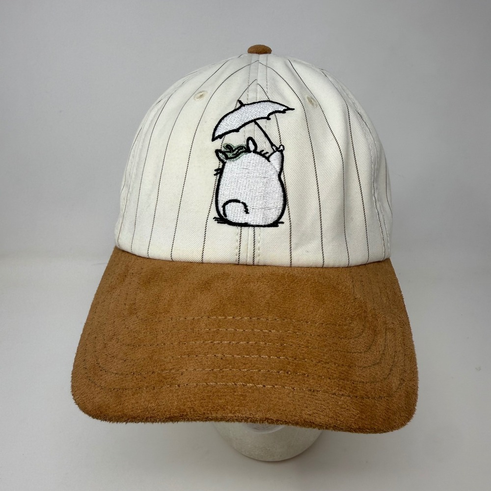 My Neighbor Totoro Studio Ghibli Pinstripe Baseball Cap Brown Faux Suede Hat OSF